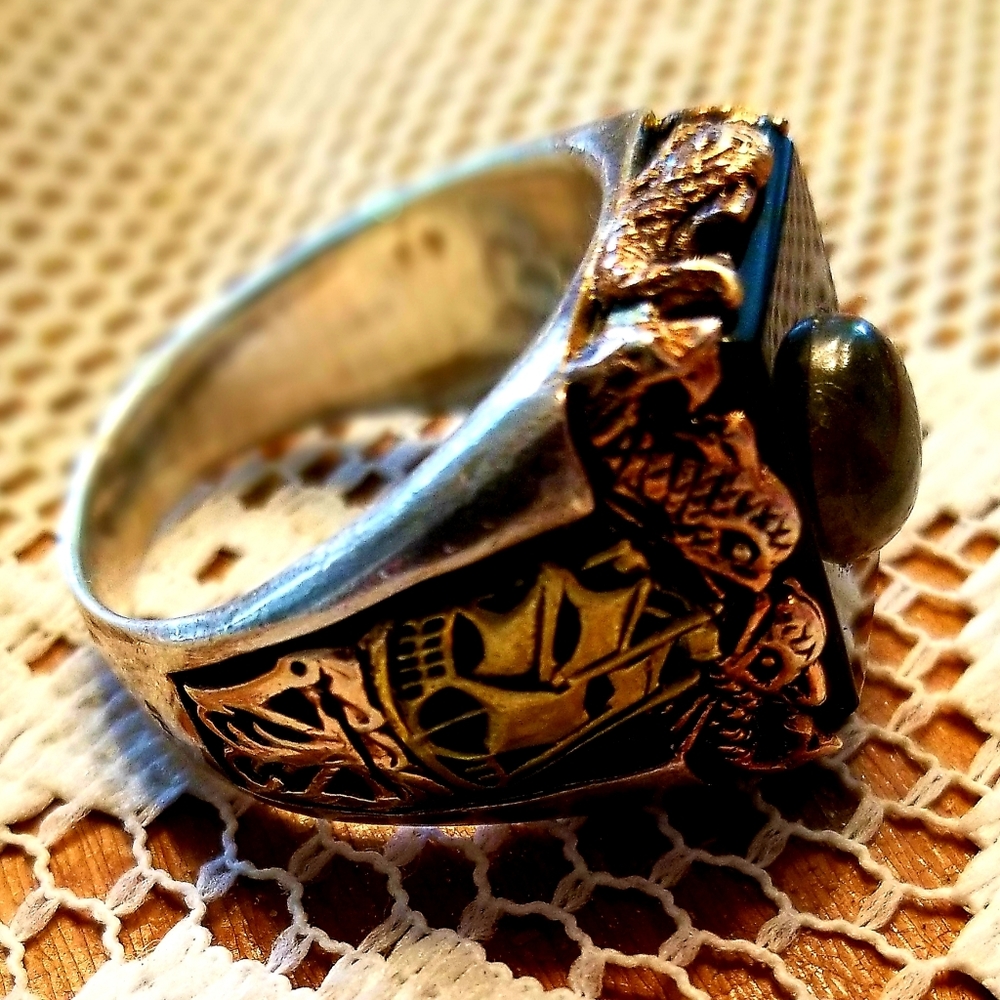 Authentic vintage 50s Mexican Biker ring sz. 14 / Rockabilly